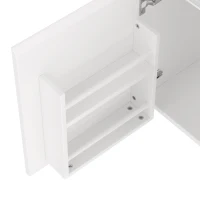 Wandhängender Badezimmerschrank mit LED-Radarsensor-Beleuchtung, zwei Schubladen und integriertem Keramikwaschbecken, 76x 46 x 50 cm, Weiß(m-6)