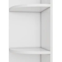 Eckbücherregal aus MDF, fünfschichtiges Design, platzsparendes dreieckiges Design, 42 x 30 x 180 cm, Weiß(m-8)