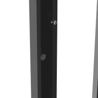 Multifunktionale Vitrine mit Glastrennwand, LED-Farbwechsellicht, 40 x 29 x 170 cm, Schwarz(m-8)