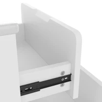 Wandhängender Badezimmerschrank mit LED-Radarsensor-Beleuchtung, zwei Schubladen und integriertem Keramikwaschbecken, 60 x 46 x 50 cm, Weiß(m-8)