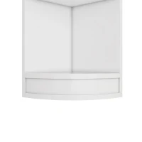 Eckbücherregal aus MDF, fünfschichtiges Design, platzsparendes dreieckiges Design, 42 x 30 x 180 cm, Weiß(m-6)