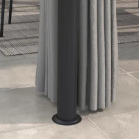 Outsunny 3 x 3(m) Patio Gazebo Canopy Garden Pavilion Tent Shelter Marquee with 2 Tier Roof, Netting and Curtains, Light Grey(m-7)