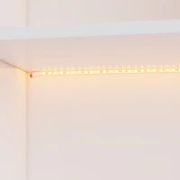 Bücherregal mit LED-Farbwechsel-Ambientelicht, Doppeltüren und mehreren Ablagefächern, 80 x 30 x 173 cm, Weiß(m-8)