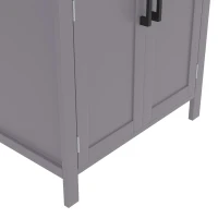 Armario de baño independiente con lavabo, estantes de doble puerta, cajones prácticos, estantes ajustables, 60x46x84,8 cm, Gris(m-8)