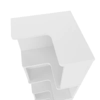 Raft de colț pentru cărți cu bandă de lumină LED cu schimbare de culoare, design în formă de L, spațiu de depozitare în cinci straturi, 63,5x45x175 cm, Alb(m-7)