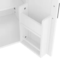 Freistehender Badezimmerschrank mit Waschbecken, Doppeltürregale, praktische Schubladen, verstellbare Regale, 60 x 46 x 84,8 cm, Weiß(m-6)