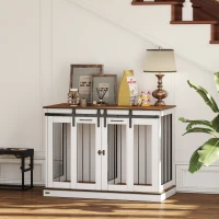 PawHut Dog Crate Furniture for Large Dogs, Double Dog Cage for Small Dogs(m-9)