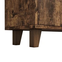 Bücherregal mit LED-Farbwechsel-Ambientelicht, Doppeltüren und mehreren Ablagefächer 80cm für Bücherkammer Braun(m-7)