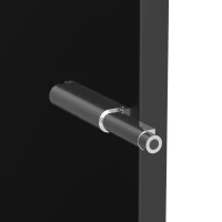 Multifunktionale Vitrine mit Glastrennwand, LED-Farbwechsellicht, 40 x 29 x 170 cm, Schwarz(m-7)