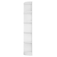 Eckbücherregal aus MDF, fünfschichtiges Design, platzsparendes dreieckiges Design, 42 x 30 x 180 cm, Weiß(m-9)