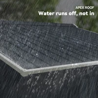 Outsunny 9 x 6ft Metal Bicycle Shed, Outdoor Storage Tool House with Ventilation Slots, Foundation Kit and Lockable Double Doors, Dark Grey(m-7)