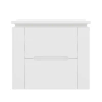 Badezimmerschrank Wand mit LED-Radarsensor-Beleuchtung 2 Schubladen seitlichen Ablagen 61cm Weiß(m-9)