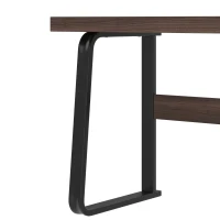 Schreibtisch Großer 160cm minimalistischer Stil mit Schubladen MDF-Platte Metallrohr Büro Braun(m-8)