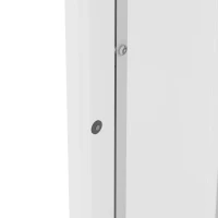 Multifunktionale Vitrine mit Glastrennwand, LED-Farbwechsellicht, 40 x 29 x 170 cm, Weiß(m-6)