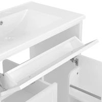 Bodenstehender Badezimmerschrank mit Waschbecken, 76 x 46 x 87 cm, Weiß(m-8)