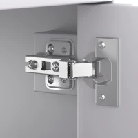 Badezimmerschrank mit Waschbecken, freistehend, großer Stauraum, 76 x 46 x 87 cm, Grau(m-9)