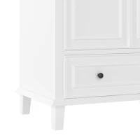 Badezimmerschrank mit Waschbecken, freistehend, großer Stauraum, 76 x 46 x 87 cm, Weiß(m-10)