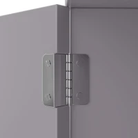 Dreieckiger Badezimmerschrank, verstellbare Einlegeböden und Doppeltüren, 37 x 24,5 x 170 cm, Grau(m-8)