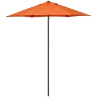 Outsunny 2m Garden Parasol Umbrella, Outdoor Sun Shade with 6 Sturdy Ribs for Balcony, Bench, Garden, Orange(m-10)