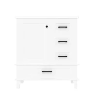 Bodenstehender Badezimmerschrank mit Waschbecken, vielfältiger Stauraum, 76 x 46 x 83,5 cm, Weiß(m-11)