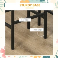 HOMCOM Industrial Bar Stools, Set of 2 Kitchen Breakfast Bar Chairs with Footrest, Counter Height Island Stools for Dining Area, Home Pub, Rustic Brown(m-6)