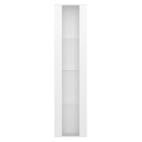 Vitrină multifuncțională cu perete despărțitor din sticlă, lumină LED cu schimbare de culoare, 40x29x170 cm, Alb