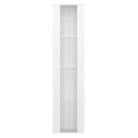 Multifunktionale Vitrine mit Glastrennwand, LED-Farbwechsellicht, 40 x 29 x 170 cm, Weiß(m-1)