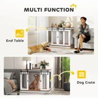 PawHut Dog Crate Furniture for Large Dogs, Double Dog Cage for Small Dogs(m-4)