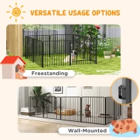 PawHut 80cm 8 Panels Heavy Duty Dog Pen, Pet Playpen for Indoors, Outdoors, Small, Medium Dogs(m-6)