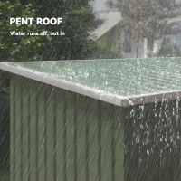 Outsunny 9ft x 4ft Metal Garden Shed, Outdoor Tool House with Foundation Kit, Ventilations and Double Doors, Light Green(m-7)