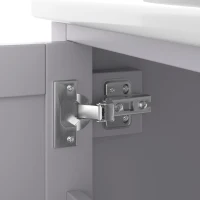 Bodenstehender Badezimmerschrank mit Waschbecken, vielfältiger Stauraum, 76 x 46 x 83,5 cm, Grau(m-8)