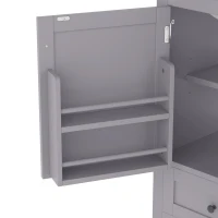 Badezimmerschrank mit Waschbecken, geräuschlose Schublade, verstellbares Regal, 51 x 46 x 85 cm, Grau(m-6)