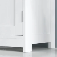 kleankin 60x60cm Under-Sink Storage Cabinet w/ Adjustable Shelf Handles Drain Hole Bathroom Cabinet Space Saver Organizer White(m-9)