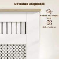 HOMCOM Cobertura para Radiadores Proteção Radiador de MDF 78x19x81 cm Desenho Moderno de Ripas Branco(m-4)