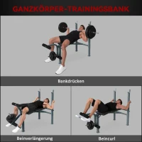 HOMCOM multitrainingsbank halterbank inclinebank krachtstation fitness fitnessapparaat staal (model 2)(m-4)