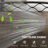 Outsunny Double Outdoor Glider Chair, 2 Seater Patio Rocking Chairs, Swing Bench with Tempered Glass Table, Breathable Mesh Fabric for Backyard, Garden, Porch, Brown(m-5)