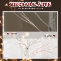 HOMCOM Kunst-kersenbloesemboom met 120 LED's, 3 dimniveaus, warmwit, realistische schors, 21 x 21 x 150 cm(m-6)