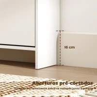 HOMCOM Cobertura Radiadores com Sapateira  e 2 Gavetas Rebatíveis Desenho Moderno de Ripas 152x19x81 cm  Branco(m-7)