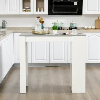 HOMCOM Bar Table, Dining Table with 4-Tier Storage Shelf for Breakfast Bar, Kitchen, Dining Room, Living Room, Grey(m-12)