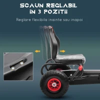 Homcom Go Kart Pedale Copii – Reglabil cu Roti Gonflabile(m-4)