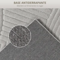 HOMCOM Tapete Sala de Estar 160x120 cm Tapete Pelo Curto Estilo Moderno Base Antiderrapante Tecida à Máquina Cinzento(m-5)