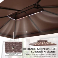 Outsunny Acoperis de Schimb pentru Gazebo de Gradina, Impermeabil, Dublu Strat, 3x4 m(m-6)
