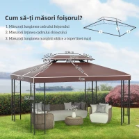 Outsunny Acoperis de Schimb pentru Gazebo de Gradina, Impermeabil, Dublu Strat, 3x4 m(m-3)