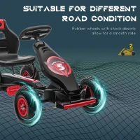 Kids Pedal Go Kart, with Adjustable Seat, Inflatable Tyres - Red(m-6)