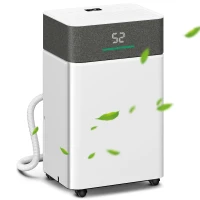 HOMCOM Deumidificatore d'aria 20L/giorno, silenzioso, con serbatoio d'acqua 4,5L, 30,5x23,5x49,5cm, Bianco(m-7)