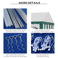 Outsunny 8 x 4m Garden Gazebo with Sides, Galvanised Marquee Party Tent with Eight Windows and Double Doors, for Parties, Wedding and Events(m-7)