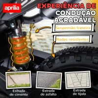 AIYAPLAY Mota Elétrica Infantil Aprilia 12V Rodas de Apoio Farol Música Porta USB Amortecedor Vermelho(m-7)