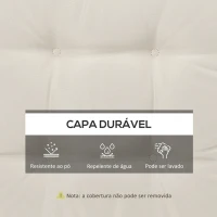 Outsunny Conjunto de Almofadas para Cadeiras de Jantar 42x42x5 cm Jogo de 4 Peças Almofadas para Cadeiras de Jardim Impermeáveis Creme(m-4)
