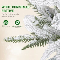 HOMCOM Kunstkerstboom 120 cm – sneeuwlook, 100 warmwitte LED's, 8 standen(m-5)