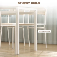 HOMCOM® 5-CZĘŚCIOWY ZESTAW DO JADALNI STÓŁ I KRZESŁA szary + biały(m-7)